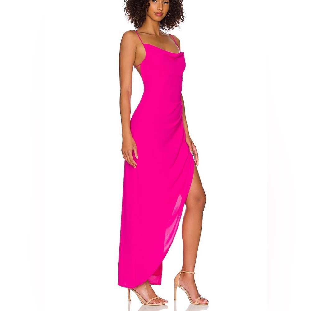 Hot Pink Dress with Slit